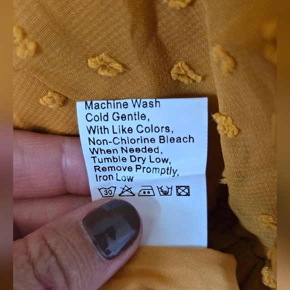 Fashion Yellow Swiss Dot Maxi Dress Size Small - Picture 7 of 8
